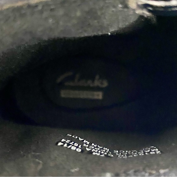 Clarks Christine Sway Black Suede Ankle Boots Women’s Size 7M Dual Zippers - Picture 7 of 10